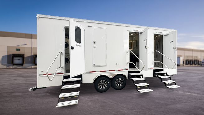 DEMO 4 Station Shower Trailer with Laundry Suite | Helix Series