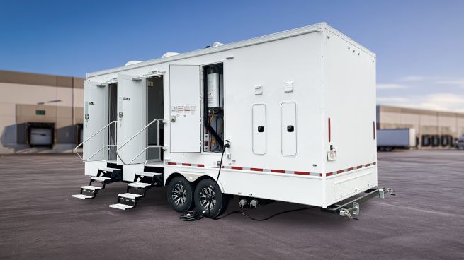 DEMO 4 Station Shower Trailer with Laundry Suite | Helix Series