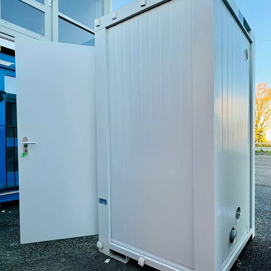 5ft x 5ft Single Portable Toilet Block – Insulated Steel WC Unit with Wash Basin