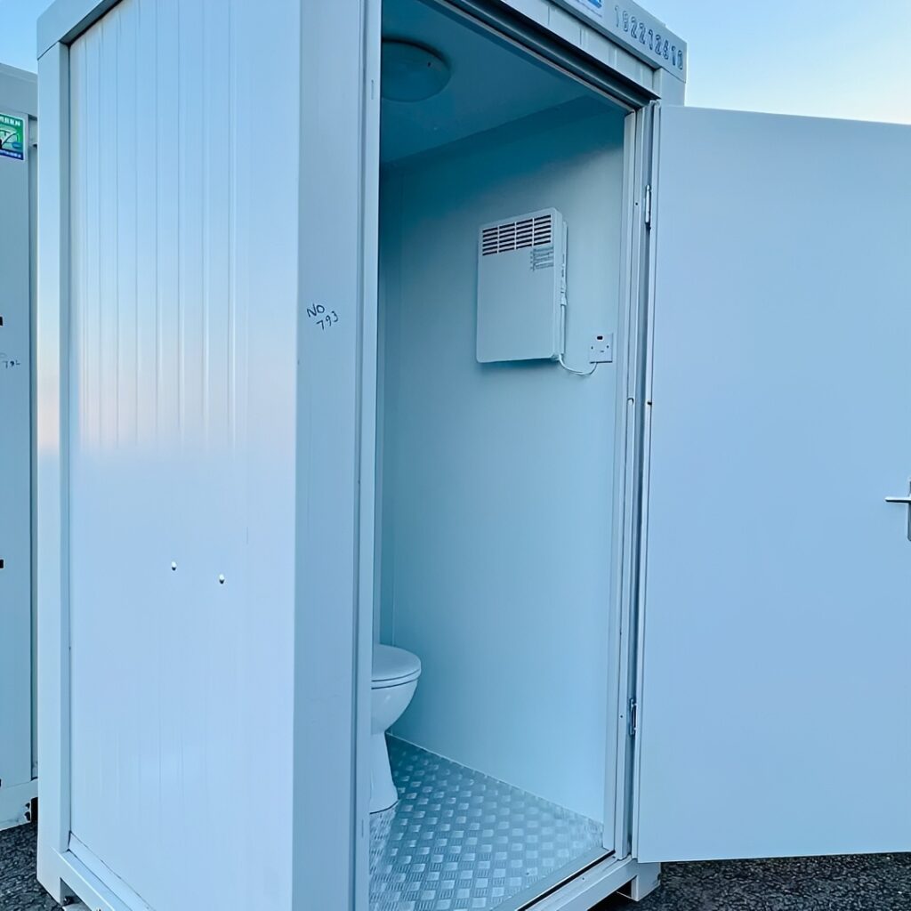 5ft x 5ft Single Portable Toilet Block – Insulated Steel WC Unit with Wash Basin