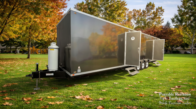 7 Station Shower Trailer Bathroom & Locker Combo with Laundry