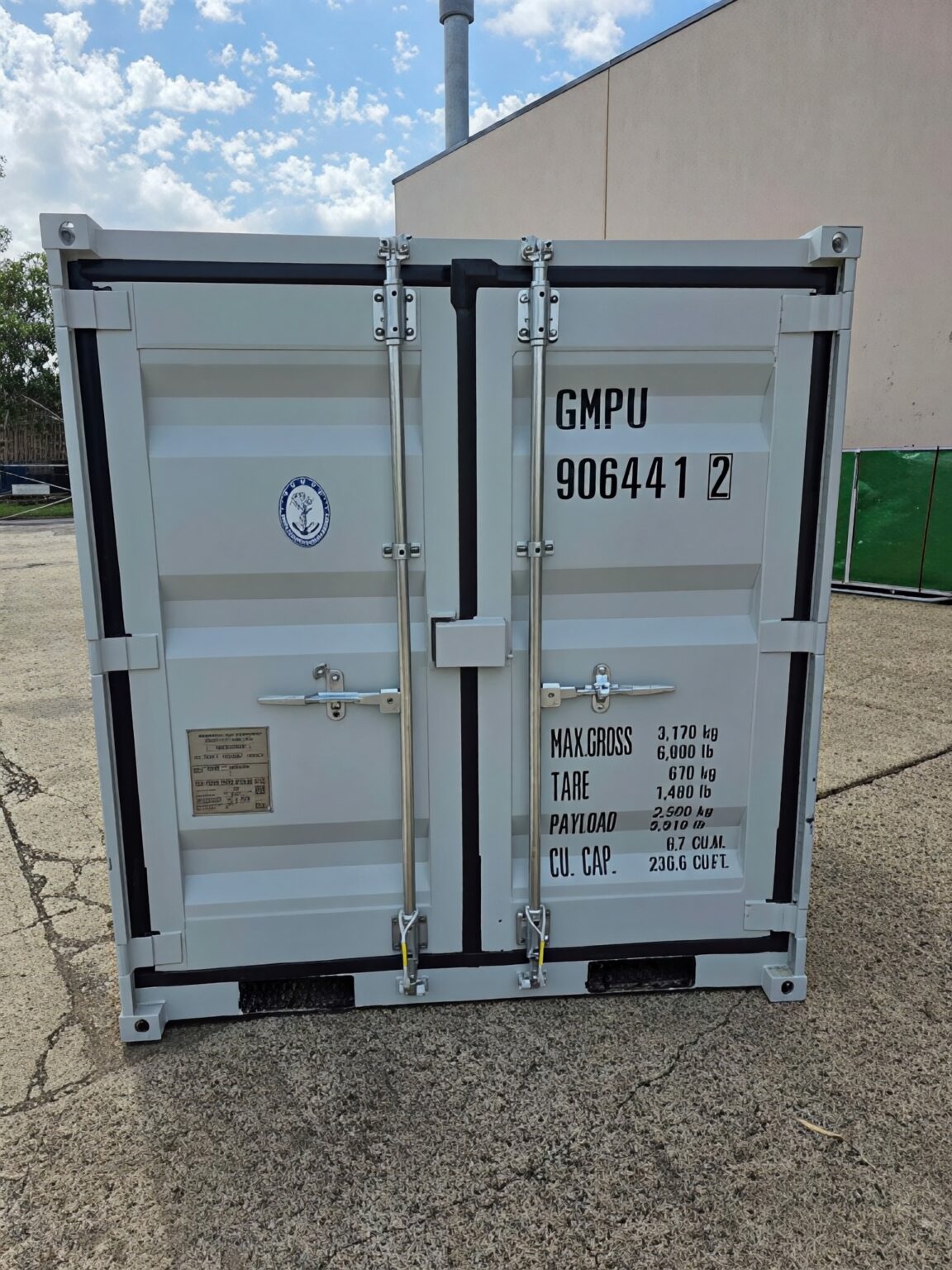 7ft Mini Shipping Container with Side Door, Rear Door & Window | Lockable Steel Storage Container
