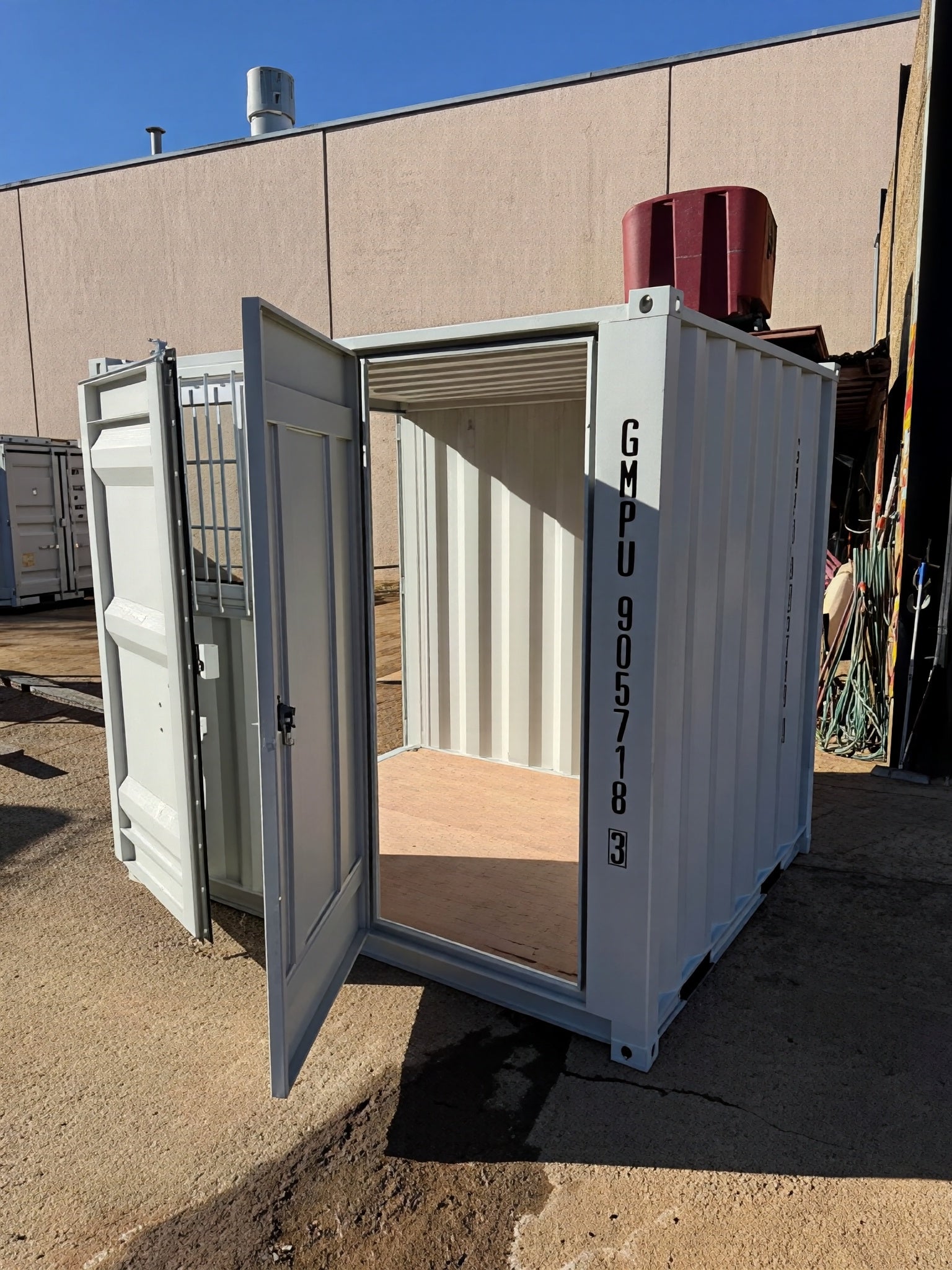 8ft Shipping Container with Side Door, Rear Door & Window