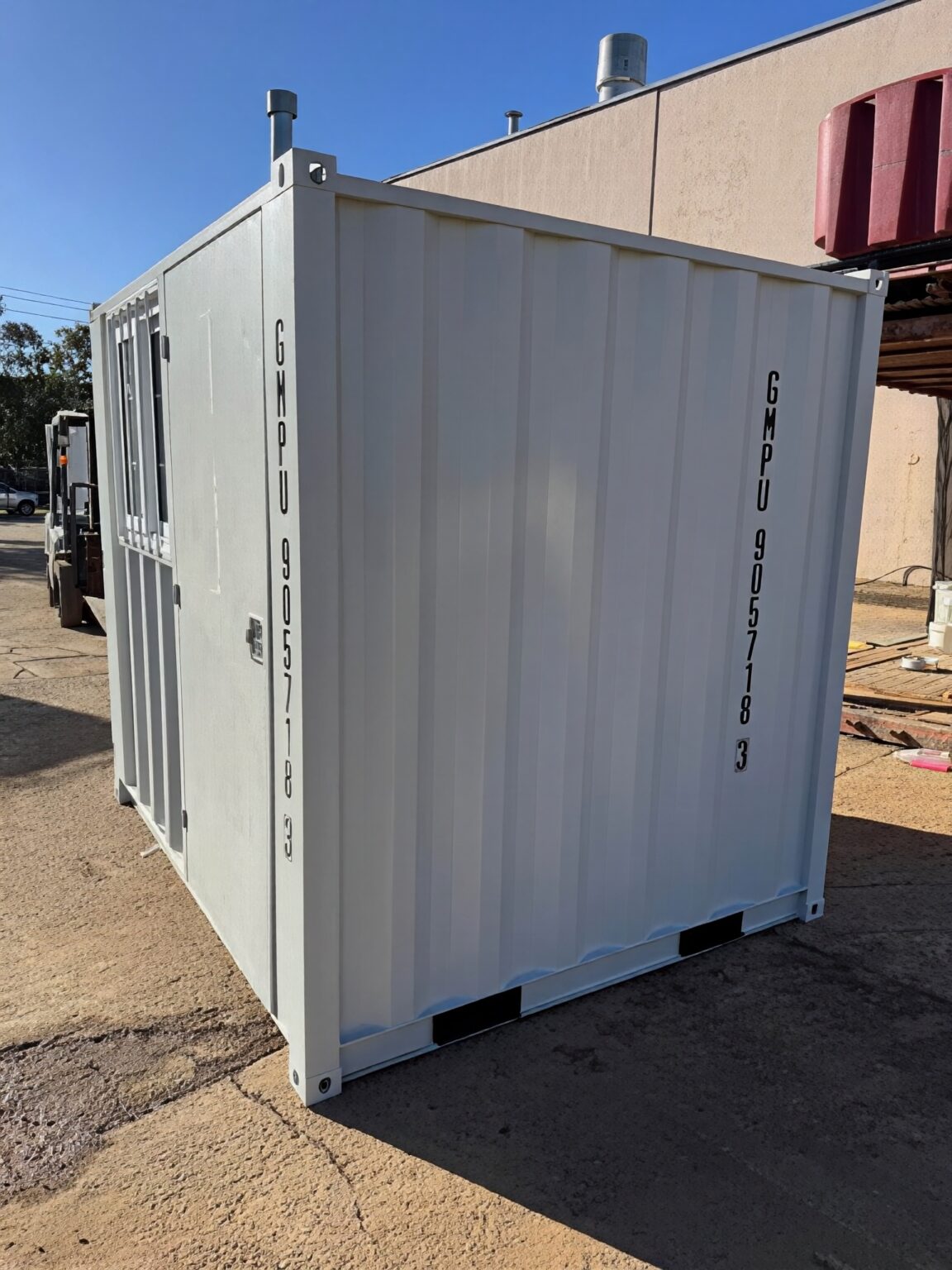 8ft Shipping Container with Side Door, Rear Door & Window