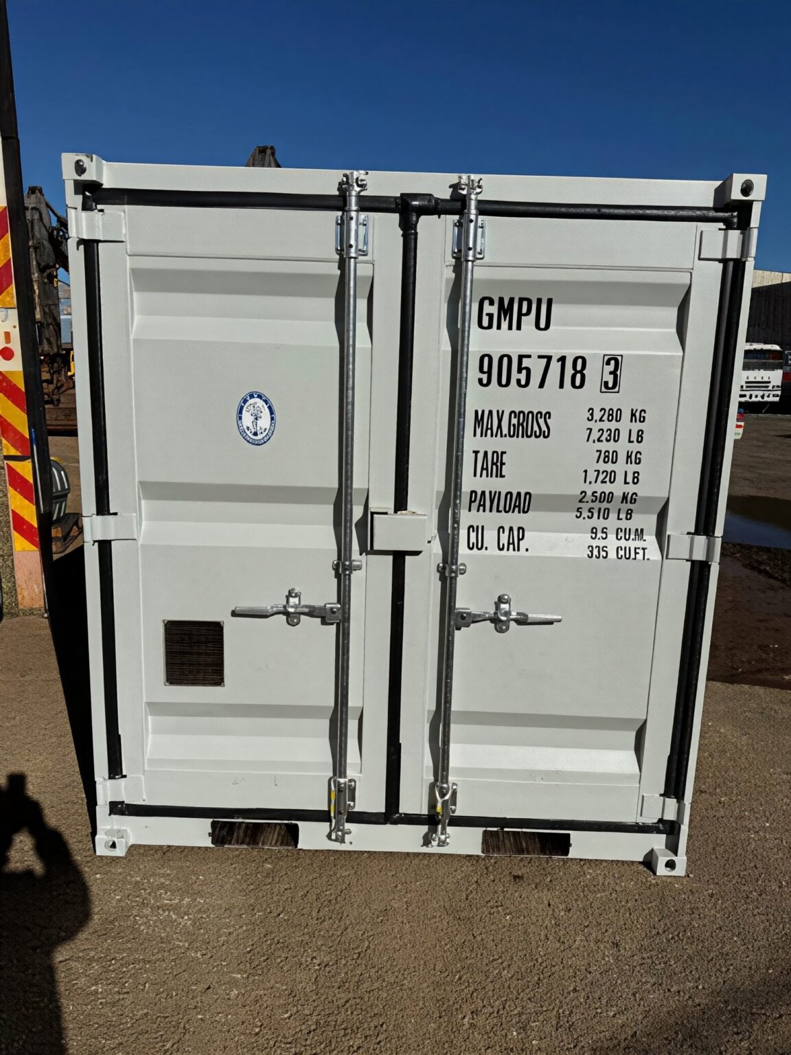 8ft Shipping Container with Side Door, Rear Door & Window