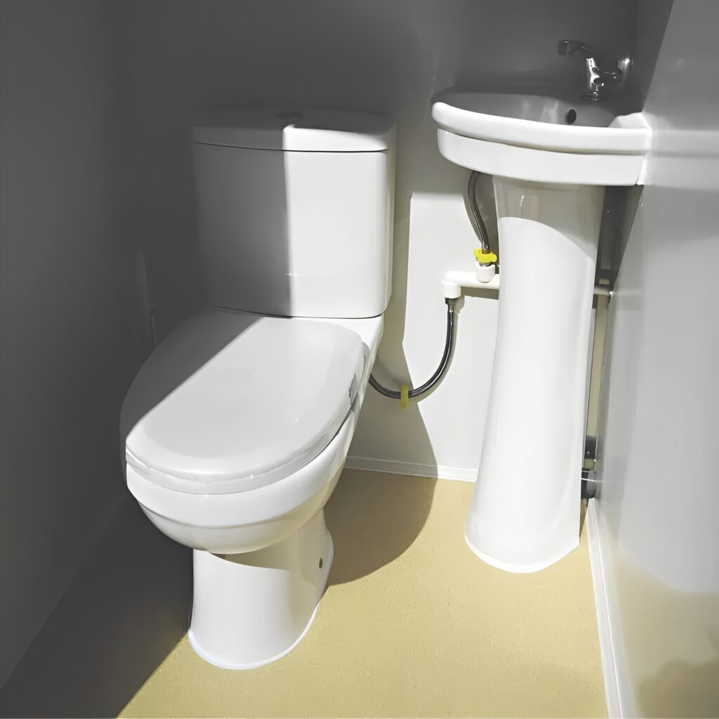 Dual Portable Toilet And Bathroom (Mobile Restroom w Sink 110V)