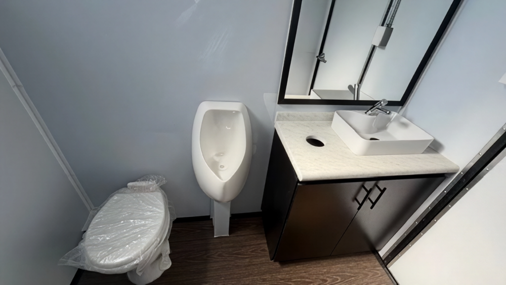 Upscale 2 Stall Portable Restroom Trailer 7ft x 14ft with A/C