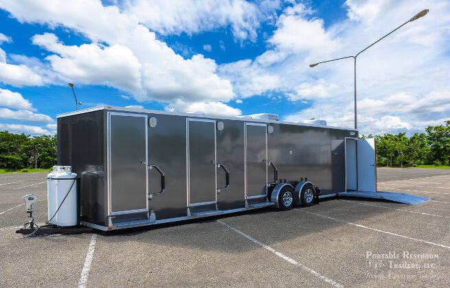 ADA Shower Trailer / Portable Restroom +2 Station Laundry Combo