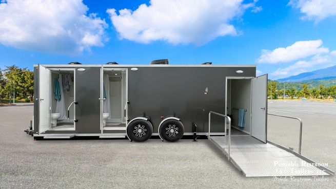ADA + 2 Station Portable Restroom Shower Trailer Combo | Oahu Series