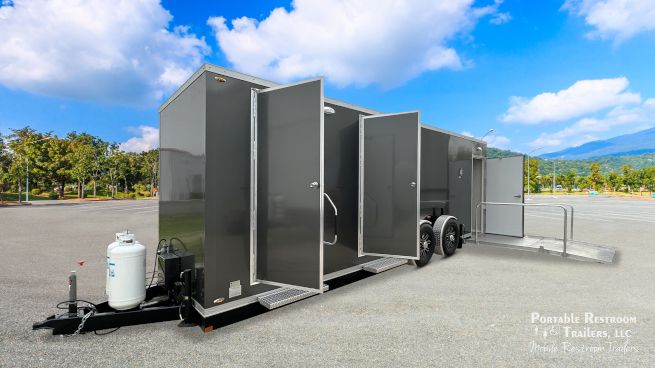 ADA + 2 Station Portable Restroom Shower Trailer Combo | Oahu Series