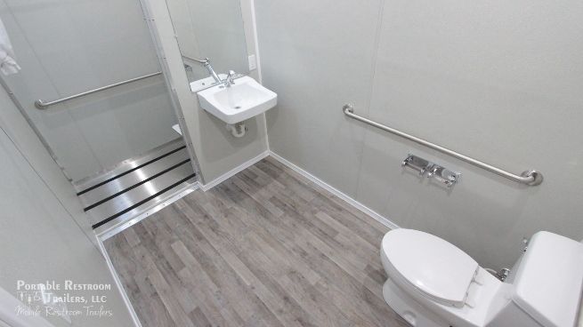 ADA Shower Trailer Portable Restrooms + 4 Station Combo | Oahu Series