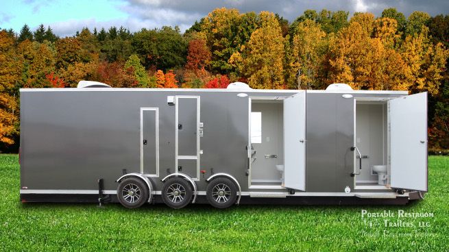ADA Shower Trailer Portable Restrooms + 4 Station Combo | Oahu Series