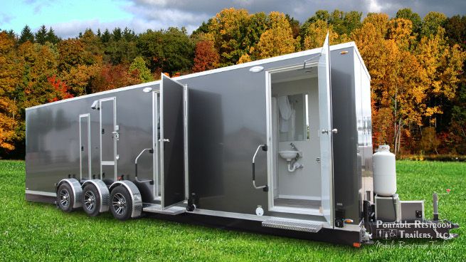ADA Shower Trailer Portable Restrooms + 4 Station Combo | Oahu Series