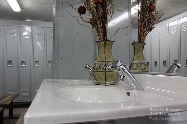 3 Station Shower Trailer Portable Restroom Locker Combo
