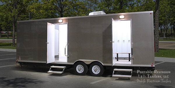 3 Station Shower Trailer Portable Restroom Locker Combo