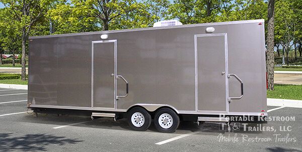 3 Station Shower Trailer Portable Restroom Locker Combo
