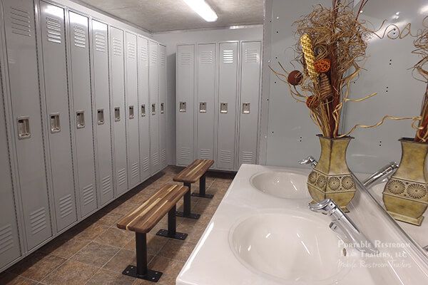 3 Station Shower Trailer Portable Restroom Locker Combo