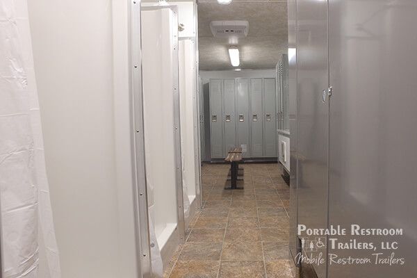 3 Station Shower Trailer Portable Restroom Locker Combo