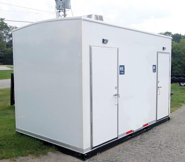 2 Station Shower Trailer Combo Park Model Skid Unit | Oahu Series