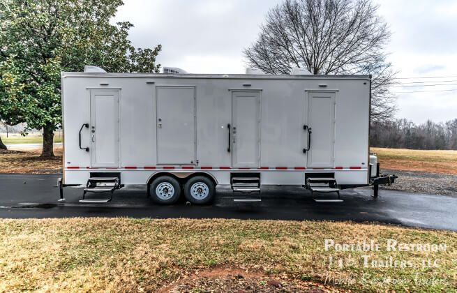 6 Station Shower Trailer Portable Restrooms Combo | Classic Series