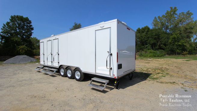 3 Station Shower Trailer / Restroom Combo with Laundry Suite