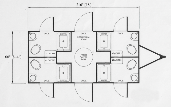 4 Station Shower Trailer Combo w/Lockers | Classic Series