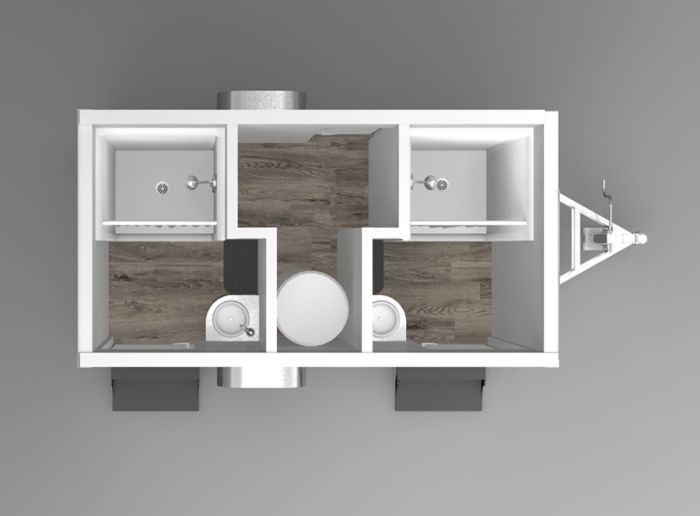 2 Station Shower Trailer with Sinks - 4 Season Package