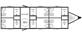 6 Station Shower Trailer Portable Restrooms Combo | Classic Series