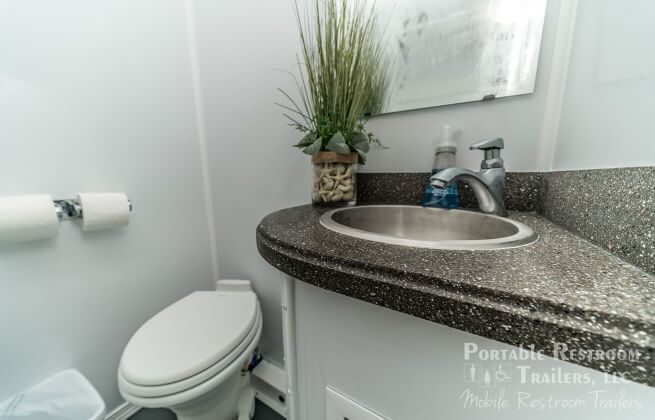 4 Stall Shower Trailer Portable Restrooms Combo | Classic Series