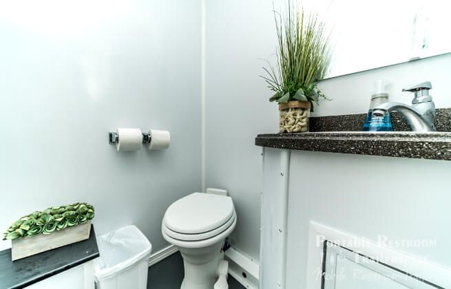 4 Stall Shower Trailer Portable Restrooms Combo | Classic Series