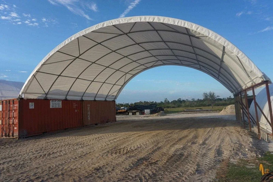 Shipping Container Roof Shelter 33×40×12ft PVC Canopy