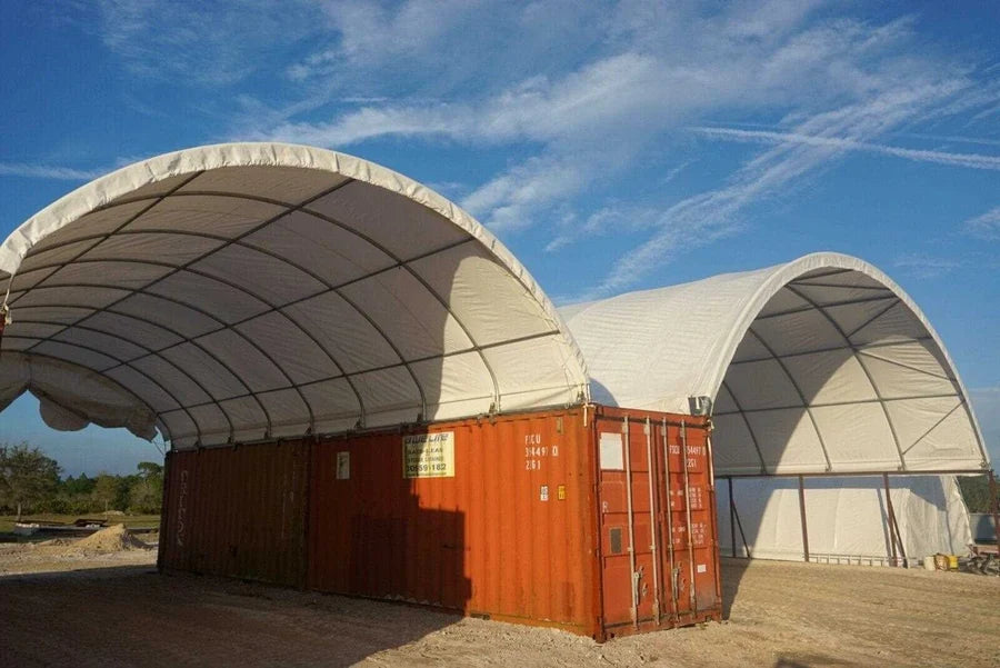 Shipping Container Roof Shelter 33×40×12ft PVC Canopy