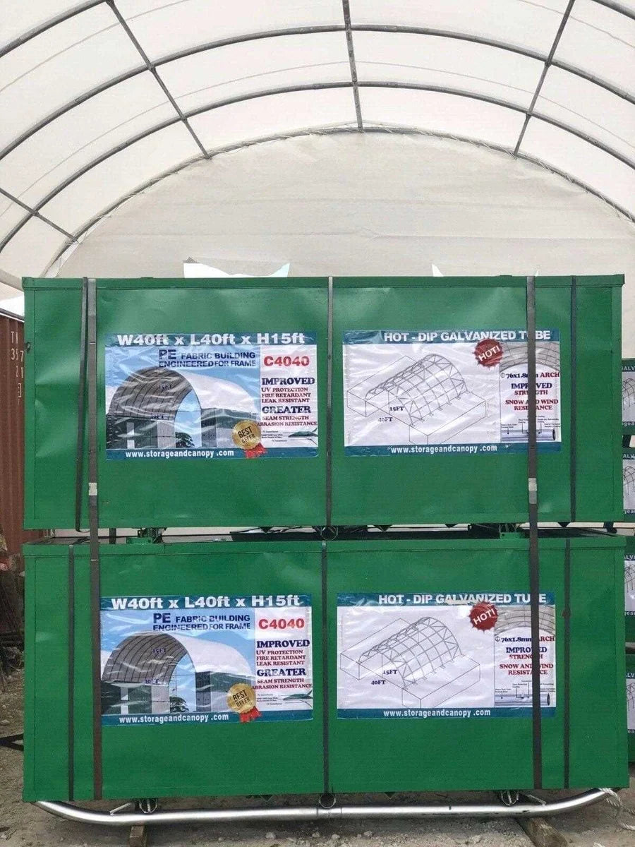 Shipping Container Roof Shelter 33×40×12ft PVC Canopy