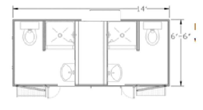 2 Station Shower Trailer Combo Skid Unit | Oahu Series