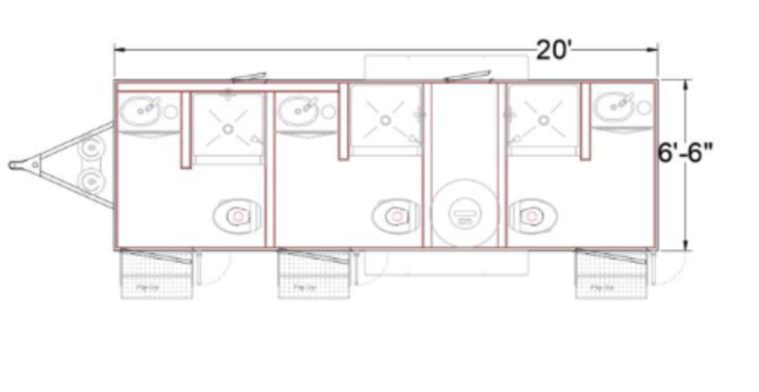 3 Station Shower Trailer Combo | Oahu Series
