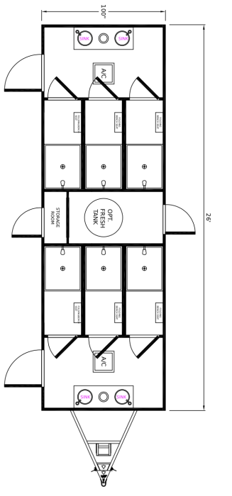 6 Station Shower Trailers with Sinks | Classic Series - 4 Season
